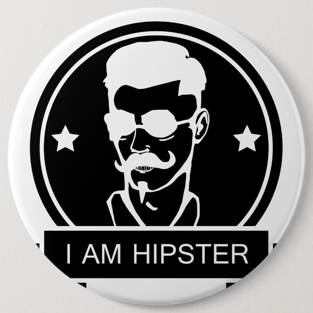 Ich bin Hipster Button (Vorderseite)