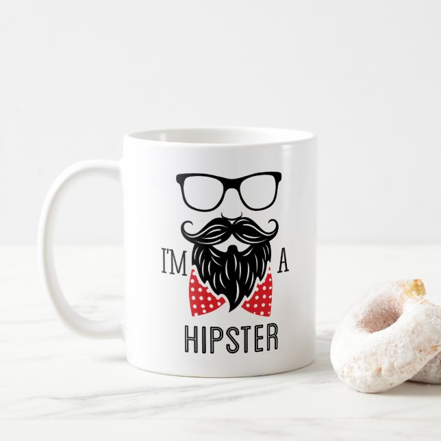 Ich bin Hipster Kaffeetasse (Mit Donut)