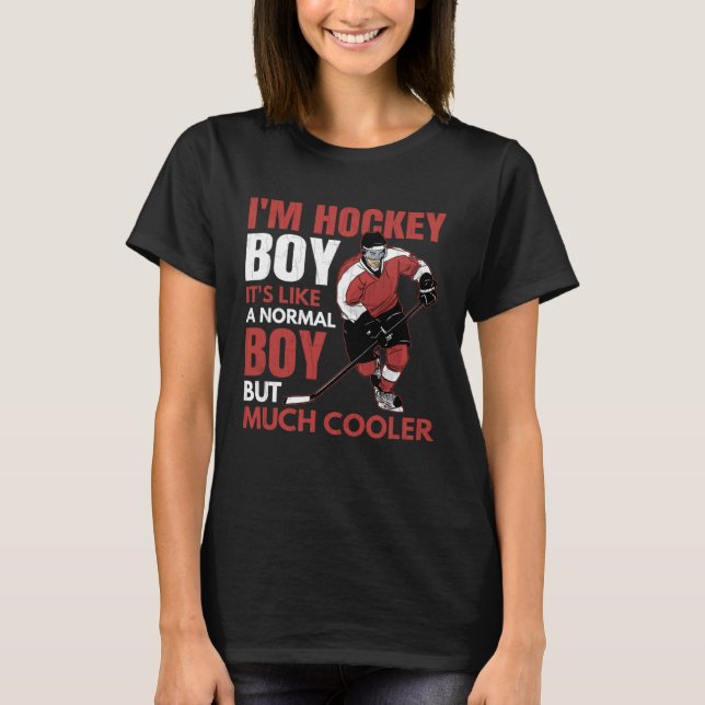 Ich bin Hockey Boy Ice Hockey Player Coach Graphic T-Shirt (Vorderseite)