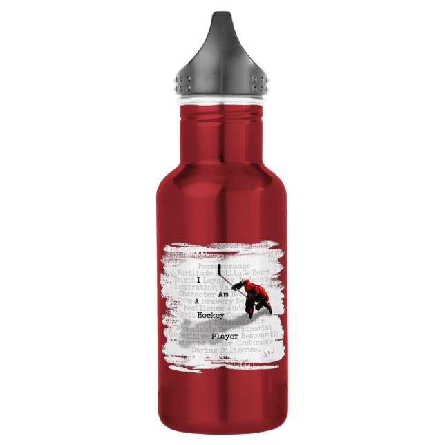 Ich bin Hockey-Spieler Edelstahlflasche (Links)