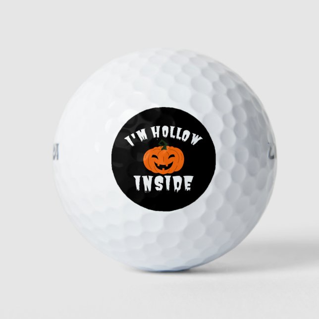 Ich bin Hollow Inside Pumkin Kürbislaterne Golfball (Vorderseite)