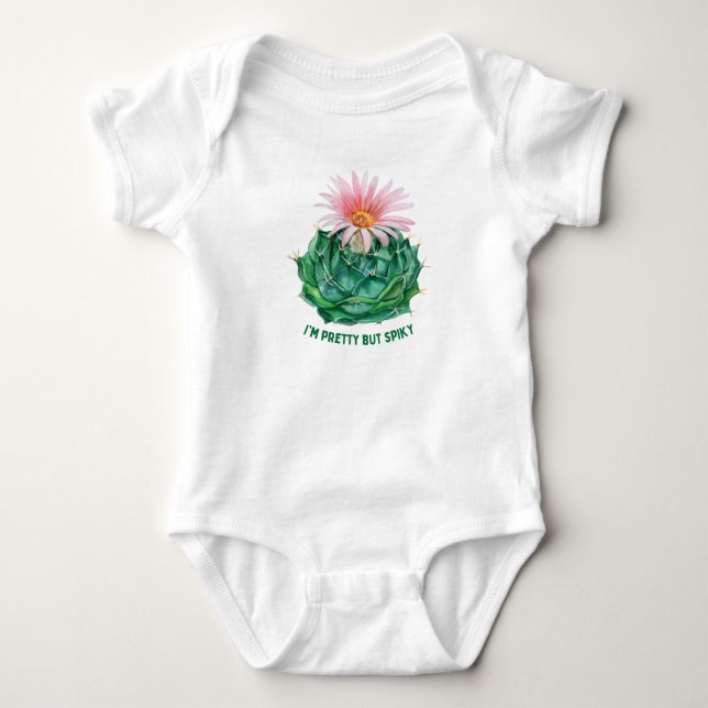 Ich bin hübsch, aber stachelig baby strampler (Vorderseite)