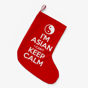 Ich bin ich kann Ruhe nicht behalten asiatisch Kleiner Weihnachtsstrumpf