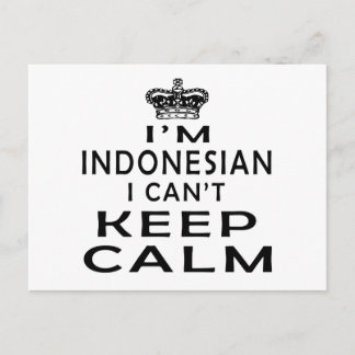 Ich bin ich kann Ruhe nicht behalten indonesisch Postkarte