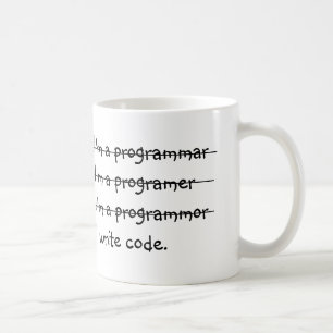 Ich bin ich schreibe Code ein programmar Tasse
