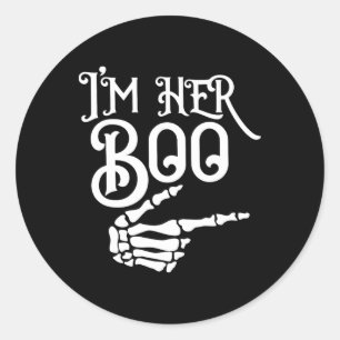 Ich bin ihr Boo, ich bin sein Ghoul Spooky Ghost H Runder Aufkleber