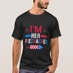 Ich bin ihr Firecracker am 4. Juli Matching Couple T-Shirt