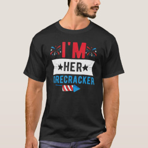 Ich bin ihr Firecracker Niedlich 4. Juli Matching T-Shirt