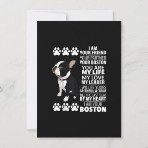 Ich bin Ihr Freund Ihr Partner Ihr Boston Terrier Dankeskarte