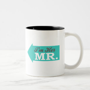 Ich bin ihr Herr (aquamariner Pfeil) Zweifarbige Tasse
