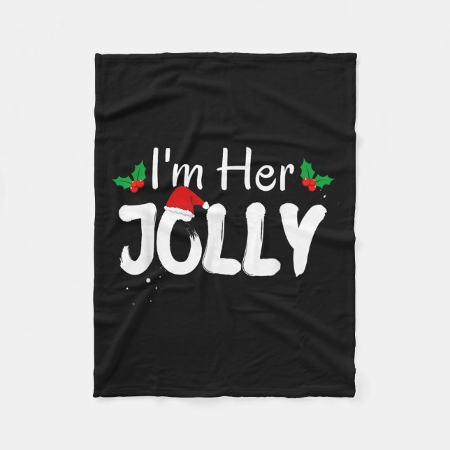 Ich bin ihr Jolly Funny Christmas Couple Pajamas M Fleecedecke (Vorderseite)