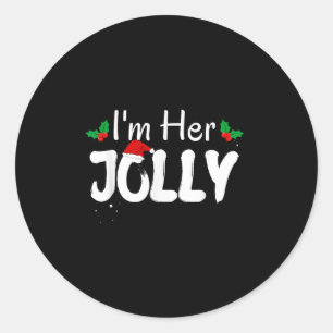 Ich bin ihr Jolly Funny Christmas Couple Pajamas M Runder Aufkleber