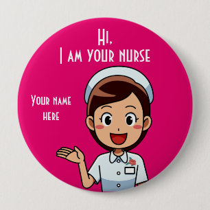 Ich bin Ihr Krankenschwester riesig, 12 cm, rund Button