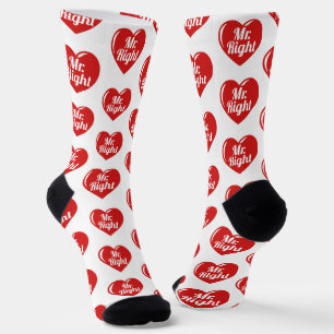 Ich bin ihr Mister Richtige Rote Herz Socken
