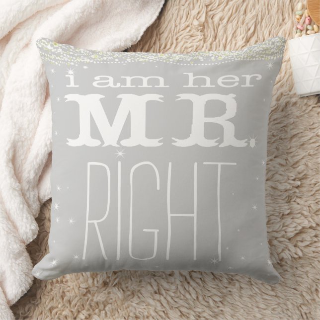 Ich bin ihr Mr. Right Groom Pillow Kissen (Decke)