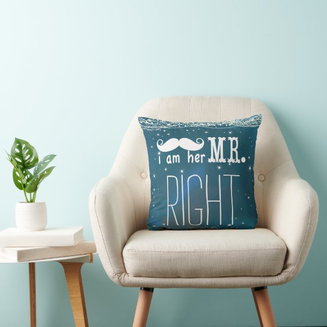 Ich bin ihr Mr. Right Groom Pillow Kissen (Stuhl )