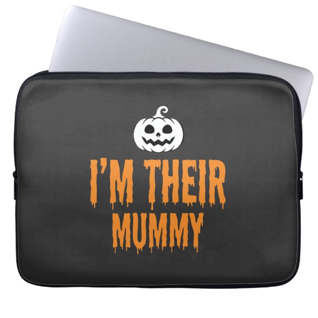 Ich bin ihr Mummy Halloween-Mummy-Design Laptopschutzhülle (Vorderseite)