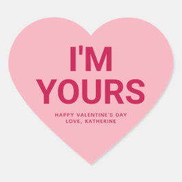 Ich bin Ihr niedlicher Valentinstag-Gespräch Herz-Aufkleber
