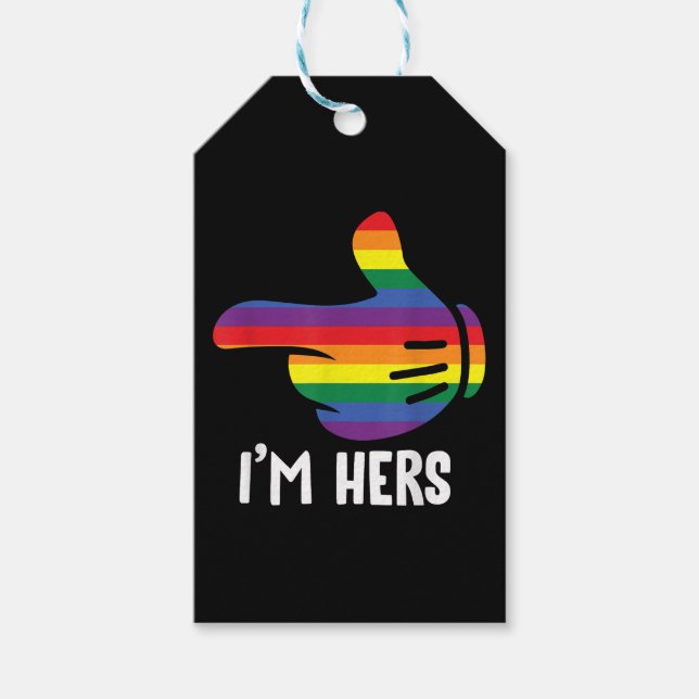 Ich bin ihr Rainbow Lesbian Couple Funny LGBT Prid Geschenkanhänger (Vorderseite)