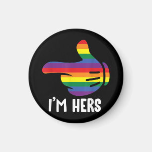 Ich bin ihr Rainbow Lesbian Couple Funny LGBT Prid Magnet
