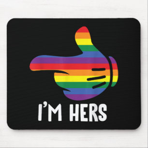 Ich bin ihr Rainbow Lesbian Couple Funny LGBT Prid Mousepad