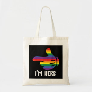 Ich bin ihr Regenbogen-Lesben-Paar Lustig LGBT Sto Tragetasche
