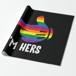Ich bin ihr Regenbogen-Lesben-Paar Lustiger LGBT-S Geschenkpapier
