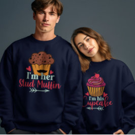 Ich bin ihr Stuck Muffin Valentinstag Couple Match Sweatshirt
