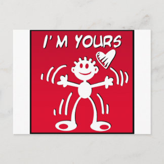 Ich bin Ihr - Valentine-Strichmännchen Feiertagspostkarte