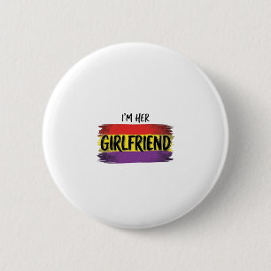 Ich bin ihre Freundin Regenbogen Stolz Vector-Shir Button