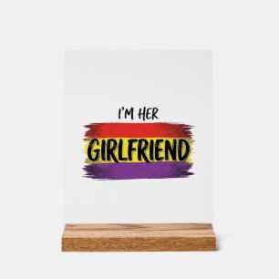 Ich bin ihre Freundin Regenbogen Stolz Vektor T-Sh Acrylschild