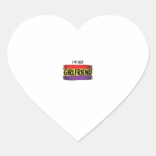 Ich bin ihre Freundin Regenbogen Stolz Vektor T-Sh Herz-Aufkleber