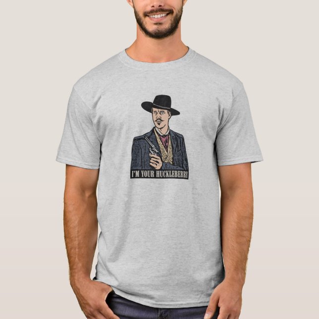 Ich bin Ihre Huckleberry - Doc Holliday - Grabstei T-Shirt (Vorderseite)