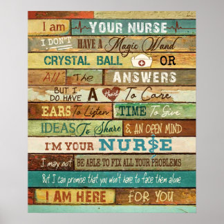 Ich bin Ihre Krankenschwester Motivierend und insp Poster