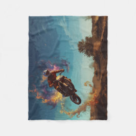 Ich bin im Feuer - Motocross-Fahrer Fleecedecke