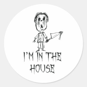 Ich bin im Halloween-Kostümdesign Runder Aufkleber