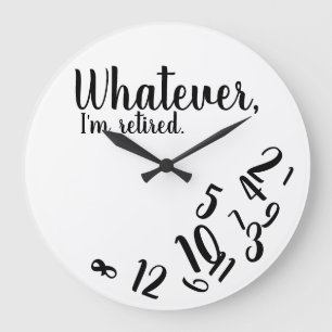 Ich bin im Ruhestand Lustiger Ruhestand Einfache w Große Wanduhr