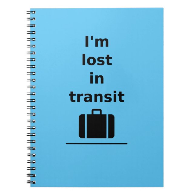 Ich bin im Transit Travel Suitcase Light-Monoton v Notizblock (Vorderseite)
