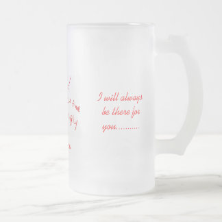 Ich bin immer dort für Sie mit einer Rose Mattglas Bierglas