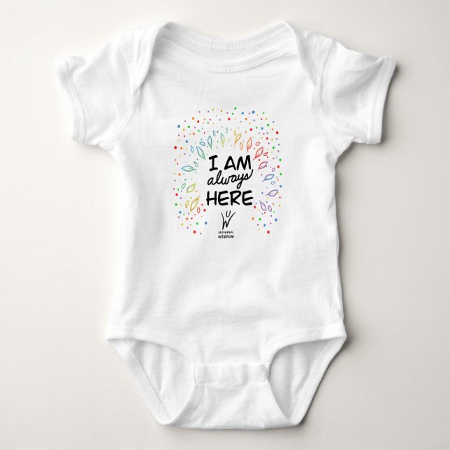Ich bin immer hier - Rainbow Tree Baby Bodysuit Baby Strampler (Vorderseite)