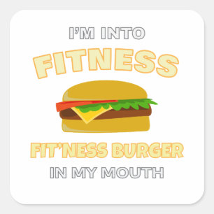 Ich bin in der Fitness, dass sich die Fit'ness in Quadratischer Aufkleber