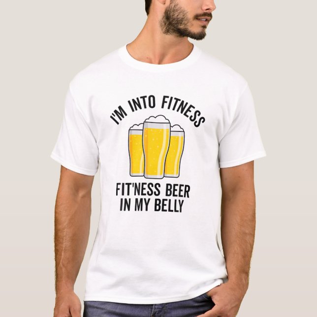 Ich bin in der Fitness, wie ich diesen Bier in mei T-Shirt (Vorderseite)