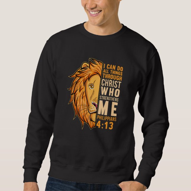 Ich bin in der Lage, Dinge durch ihn zu tun, der m Sweatshirt (Vorderseite)