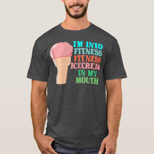 Ich bin in der Mund-Spaß-Übung in Fitness-Eiscreme T-Shirt