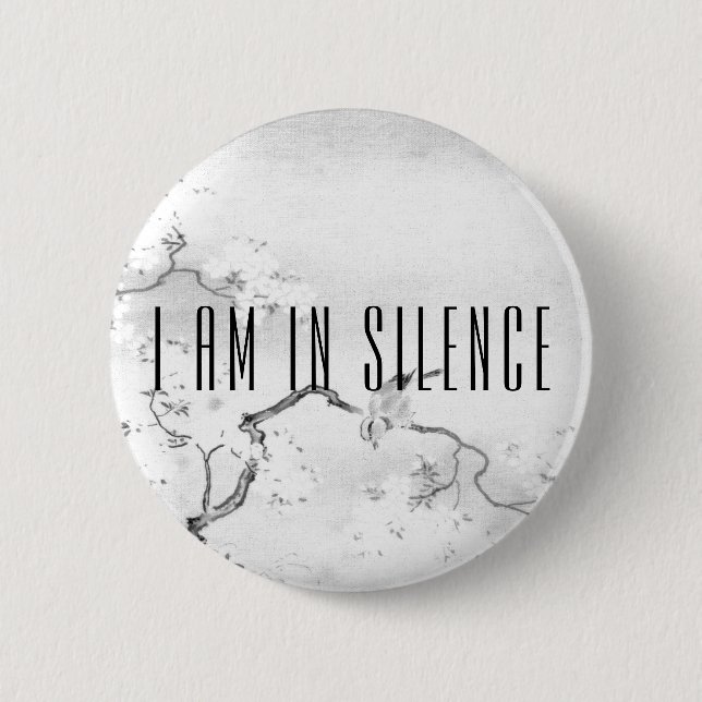 Ich bin in der Stille Meditation Button für Retrea (Vorderseite)