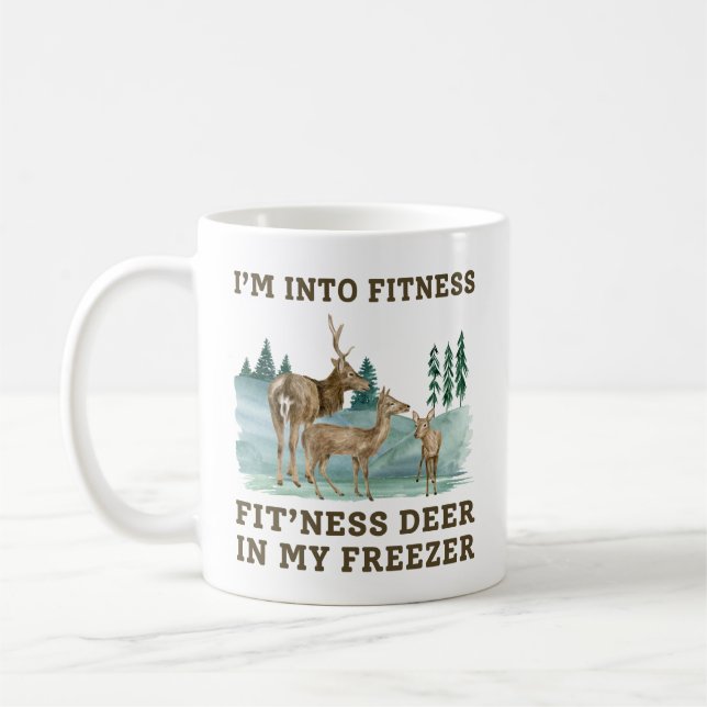 ICH BIN IN DIE FITNESS FIT’NESS DEER IN MEINEM FRI KAFFEETASSE (Links)
