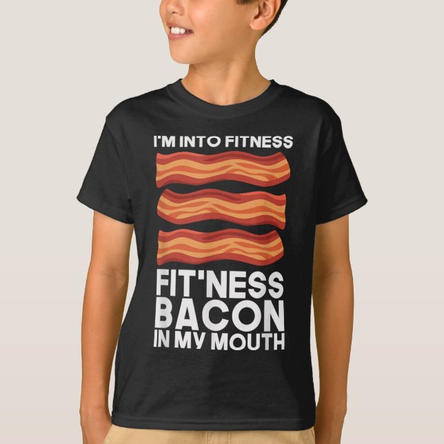 Ich bin in Fitness Bacon in meinem Mund T-Shirt Gr (Vorderseite)