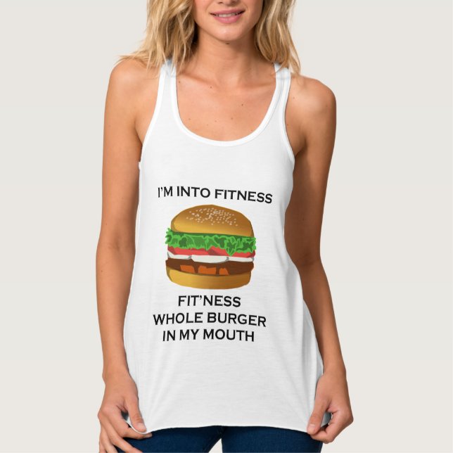 Ich bin in Fitness Burger Tank Top (Vorderseite)