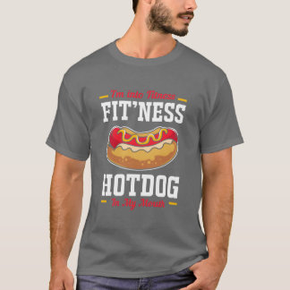 Ich bin in Fitness Fast Food Lustiger Hotdog retro T-Shirt