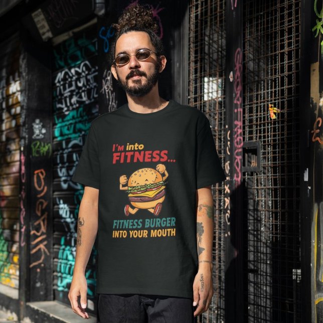 Ich bin in Fitness. Fit Burger in meinem Mund T-Shirt (Von Creator hochgeladen)